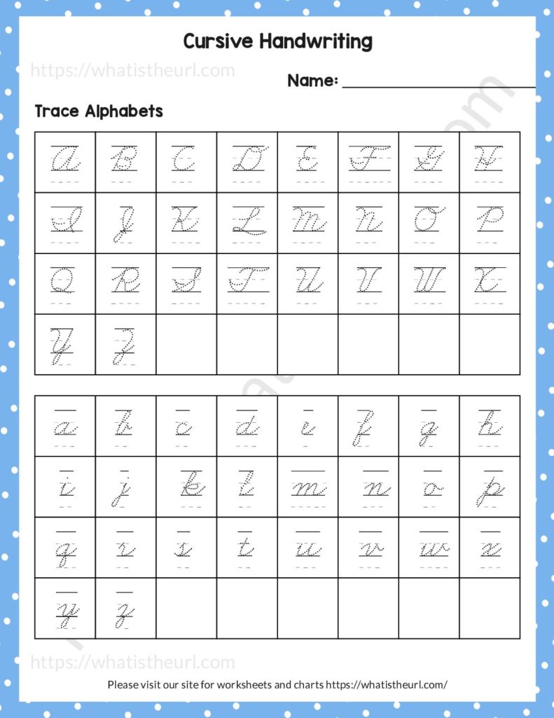 Cursive Handwriting Practice Worksheets - Exercise 1 - Your Home Teacher