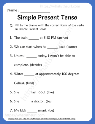 Simple Present Tense Worksheets Exercise Your Home Teacher