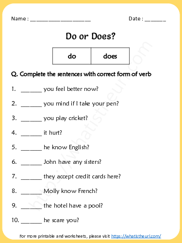 do or does worksheets for grade 3 exercise 6 your home teacher