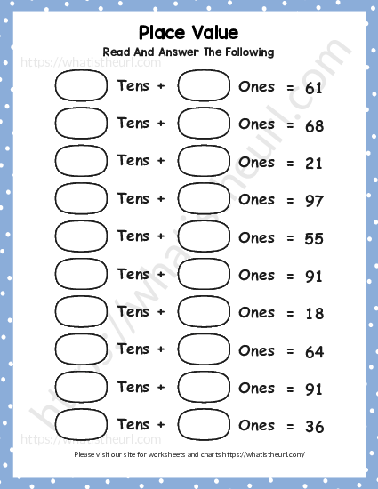 Place Value Worksheets Tens And Ones Exercise 2 Your Home Teacher