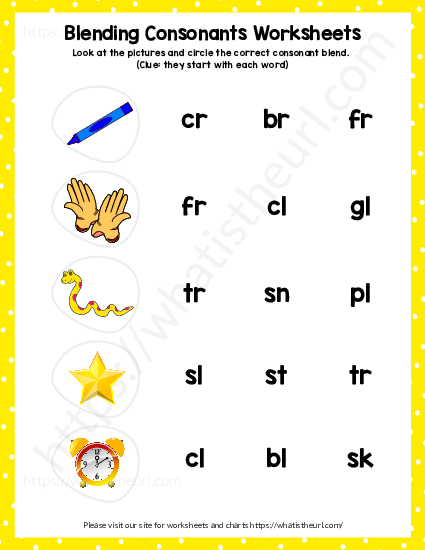 Blending Consonants Worksheet – Exercise 2 (Phonetics) - Your Home Teacher