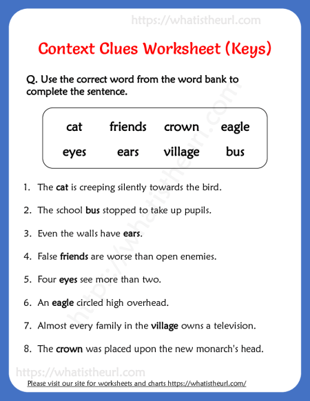 Context Clues Worksheet for Grade 3 Exercise 3 Your Home Teacher