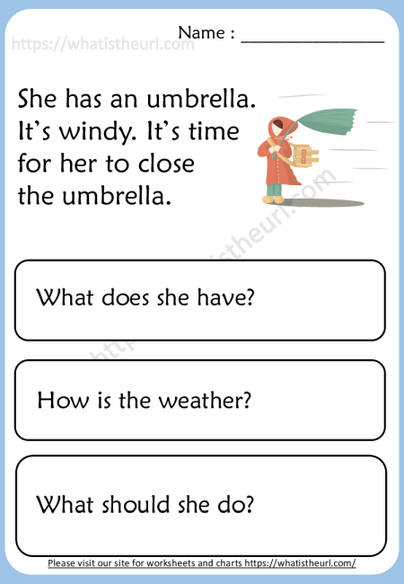 kindergarten reading comprehension passages exercise 24 your home teacher