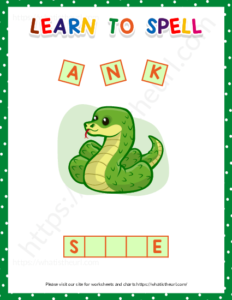 Animals Name Spelling Worksheets for Kindergarten kids - Your Home Teacher