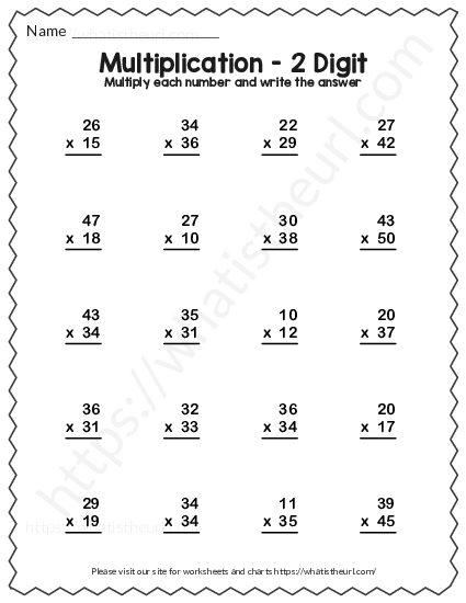 double digit multiplication worksheet with answer key exercise 5 1 of 6 your home teacher