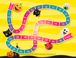 Halloween Start to Finish Children Board Game Printable template - Your ...