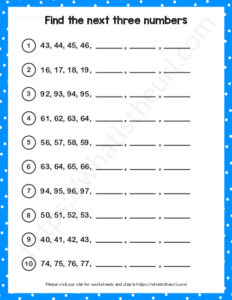 Find the next number in the series-exercise 3 (1 to 100) - Your Home ...