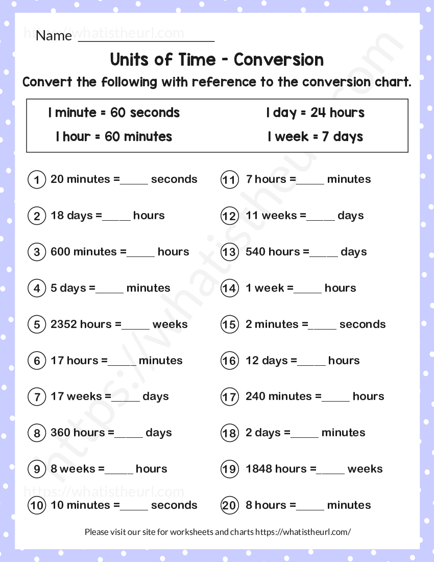 Units of Time Conversion with Hours Minutes Day and Week Exercise 5