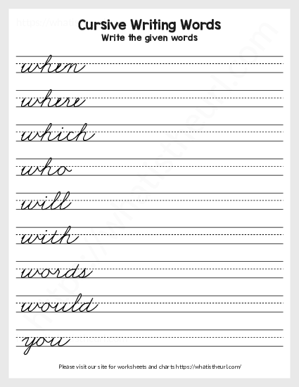 Sight Words Cursive Writing Practice-page-11-of-11-th - Your Home Teacher