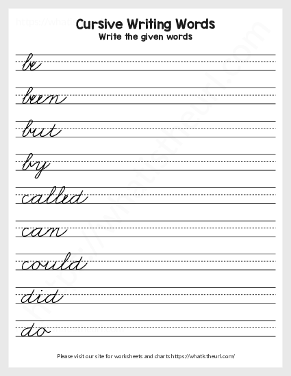 Sight Words Cursive Writing Practice-page-2-of-11-th - Your Home Teacher
