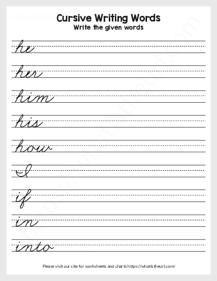 Sight Words Cursive Writing Practice-page-4-of-11-th - Your Home Teacher