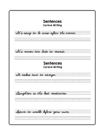 Cursive Writing with Long Sentences-Exercise 5