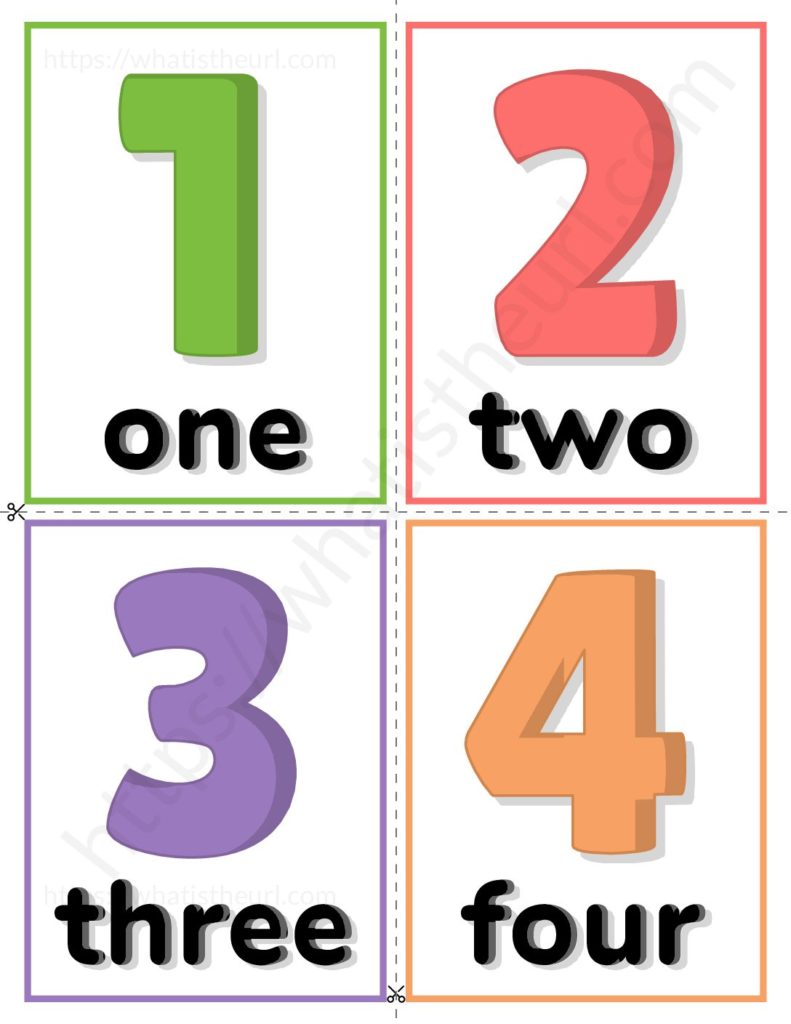 Beautiful Numbers 1-20 Flashcards - Your Home Teacher