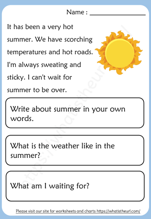 hot summer reading comprehension passages for grade 2 exercise 29 th your home teacher
