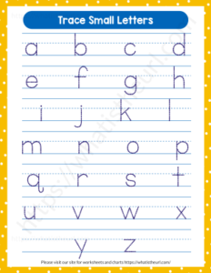 Small Letters Worksheet - Tracing - Your Home Teacher