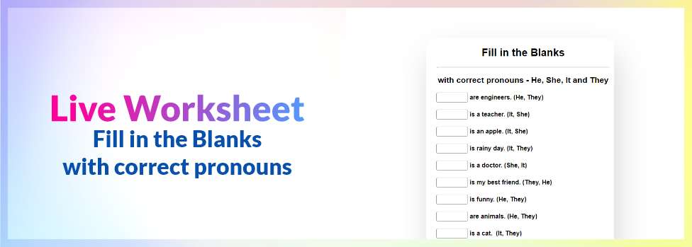 Pronouns Live worksheet - set 1
