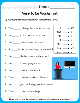 Questions 1 to 10 - Verb To Be worksheets - 11