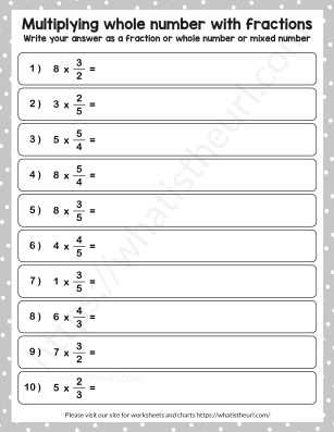 Multiplying whole number with fractions-2 - Your Home Teacher