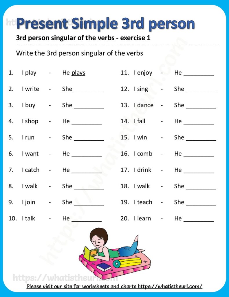 Rd Person Singular Of The Verbs Exercise Your Home Teacher