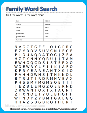 Family word search - page 1 of 2