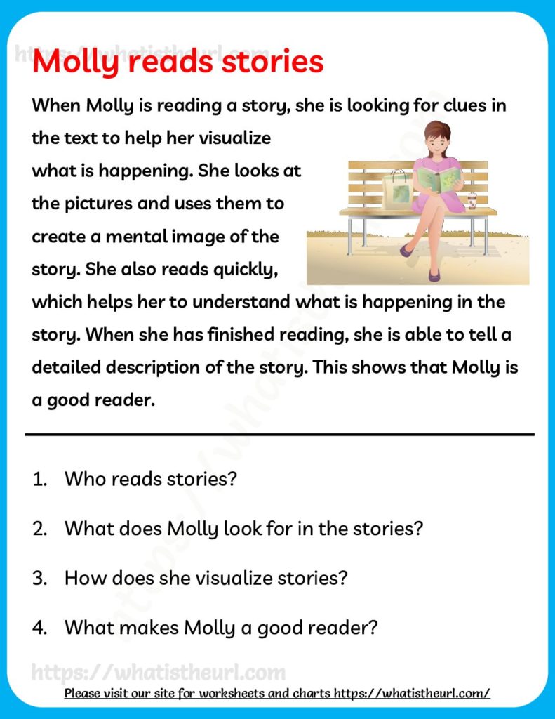 Molly Reads Stories Comprehension For Grade Your Home Teacher