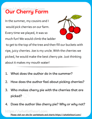 Our Cherry Farm - reading comprehension (G2)