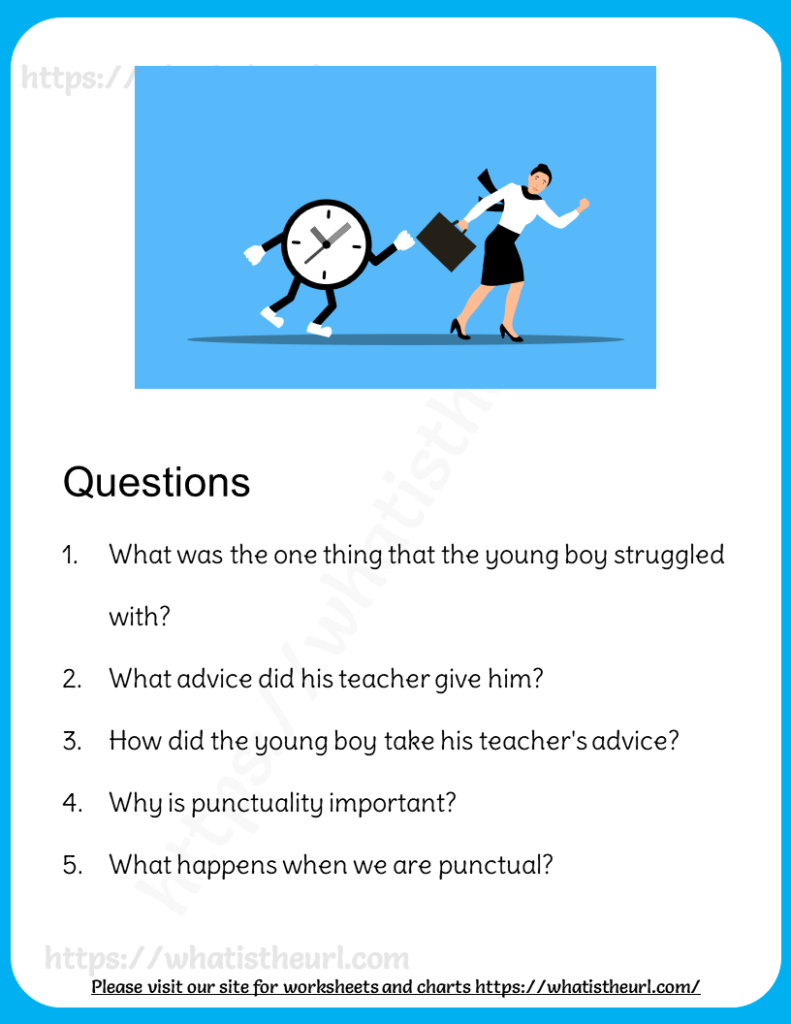 Importance of punctuality - a reading Comprehension for Grade 5-pg2