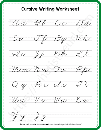 Cursive writing a to z poster - Your Home Teacher