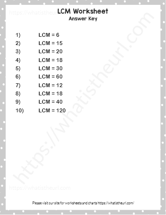 Find LCM (Least Common Multiple) of 2 numbers - Worksheet 17 - Your ...
