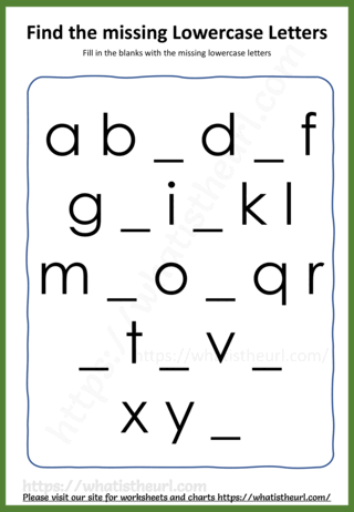 Find missing letter worksheets
