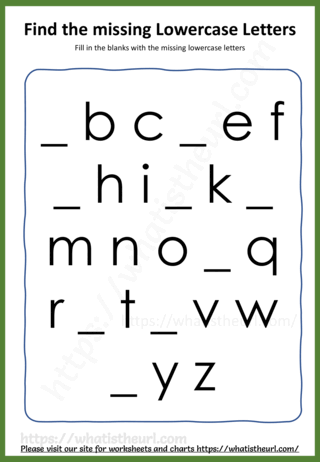 Find missing letter worksheets