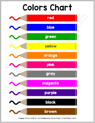 Colors Charts for classroom - Your Home Teacher
