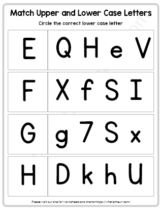 Matching upper and lowercase letters - Your Home Teacher