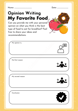 My favorite food - opinion writing - page 1