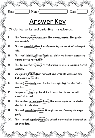 Adverbs and Verbs Worksheet - Your Home Teacher