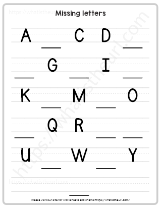 Missing Letters - Alphabet Worksheet - Your Home Teacher
