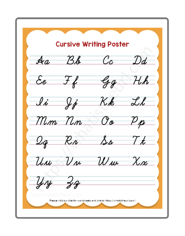 Introducing Our Poster with Both Uppercase and Lowercase Cursive Writing
