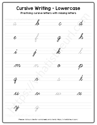 Practicing cursive letters with missing letters – Lowercase - Your Home ...