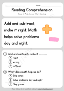 Kindergarten Reading Comprehension - Math fun and Cars - Your Home Teacher