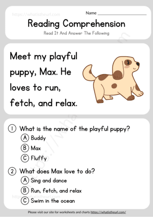 Kindergarten Reading Comprehension - Pets and Math - Your Home Teacher