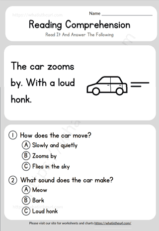 Comprehension Exercise - The car zooms by