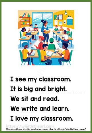 I see My Classroom Reading Comprehension Passage