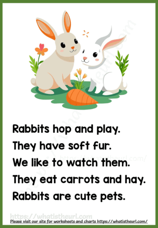 Rabbits Hop and Play Reading Comprehension Passage