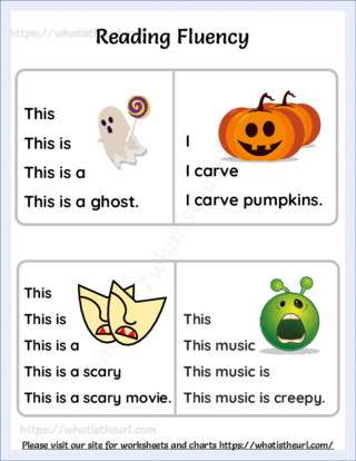 Free Reading Fluency Worksheets Exercise 27 Halloween Theme