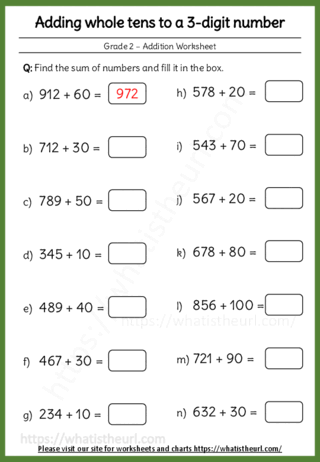Adding Whole Tens to a 3-digit Number