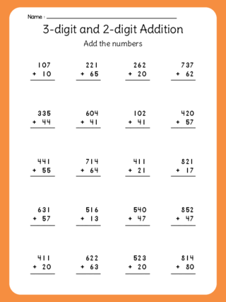 3-digit and 2-digit Addition (no regrouping)