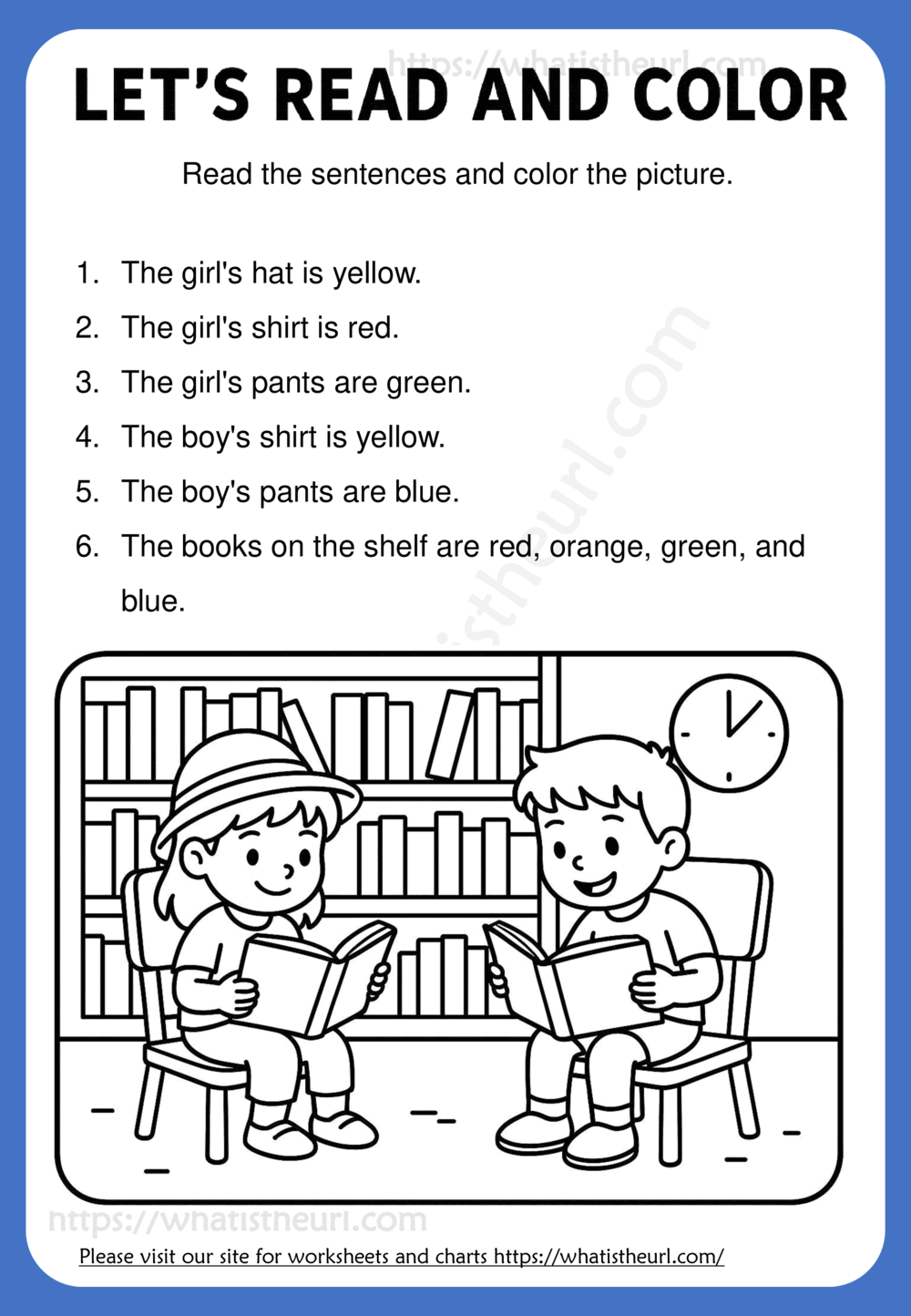 Let us read and color - Kids in the library