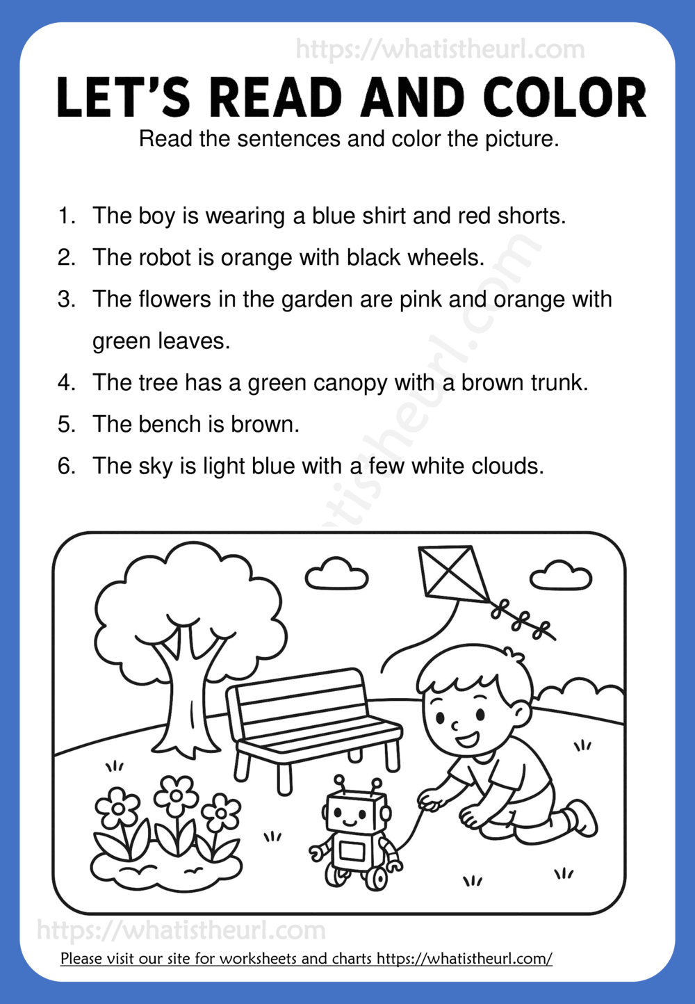 Let us Read and Color - A kid is playing in the park