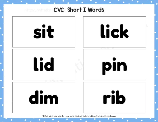CVC Words Flashcards worksheet preview CVC Words Flashcards worksheet preview