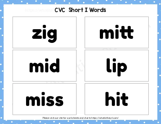 CVC Words Flashcards worksheet preview CVC Words Flashcards worksheet preview